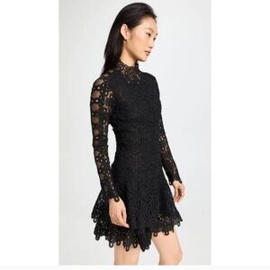 Simkhai Signature Joy Guipure Black Lace Dress 8